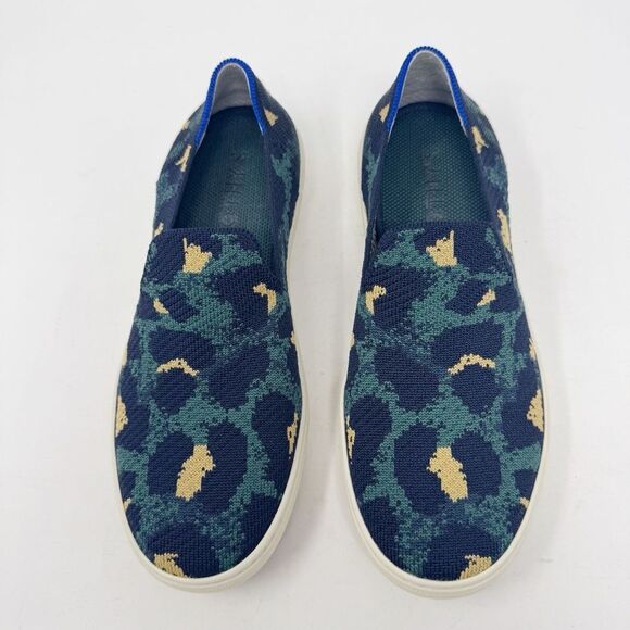ROTHY’S | Slip On Animal Print Blue Spot Leopard Sneakers Women’s Size 8.5 - Picture 4 of 12